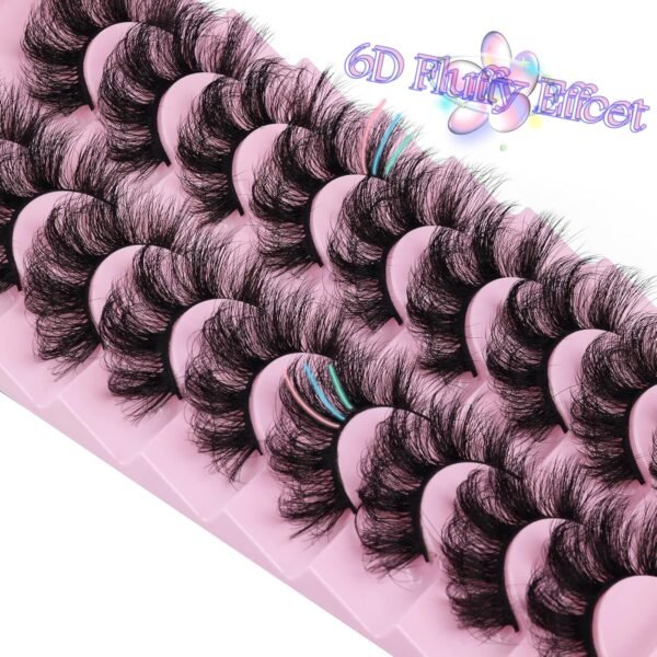 91iqKqTg1SL._SL1500_.jpg Mink Lashes Fluffy 20 MM Thick D Curl False Eyelashes Dramatic Long Strip Lashes Pack 6D Curly Wispy Full Fake Eyelashes That Look Like Extension by Goddvenus