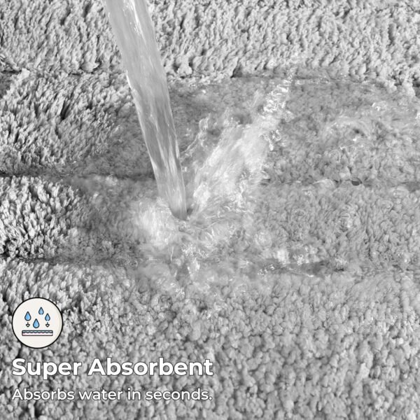 GRANNY SAYS Bathroom Rugs Sets 2 Piece,Soft Bath Mats for Bathroom, Bath Rugs Non Slip Washable, Absorbent Bath Rug for Tub, Shower and Toilet, Bath Mat Set (Gray, 20" x 32" + 16" x 24")