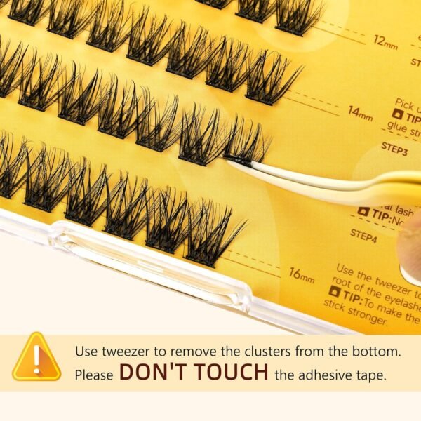 91jiTUCgZKL._SL1500_.jpg QUEWEL Self Adhesive Eyelashes Kit, Press On Lashes Pre Glued Eyelash Clusters Self Stick Cluster Lashes No Glue No Remover Needed DIY Lash Extension Kit for Beginners (ZN-01)