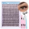 91jkYTmDPcL._SL1500_.jpg Lash Clusters Kit Wispy Natural Cluster Eyelash Extension Kit DIY Lash Extension Kit C-curly 10-16MM Eyelash Clusters Volume Individual Lashes Kit by Newcally