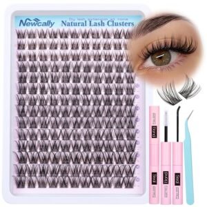 91jkYTmDPcL._SL1500_.jpg Lash Clusters Kit Wispy Natural Cluster Eyelash Extension Kit DIY Lash Extension Kit C-curly 10-16MM Eyelash Clusters Volume Individual Lashes Kit by Newcally