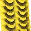 91lDTJIq2cL._SL1500_.jpg False Eyelashes Russian Strip Lashes D Curl Wispy Natural Look Faux Mink Lashes Like Eyelash Extension Fluffy zanlufly Transparent Band Cat Eye Fake Eyelashes Pack