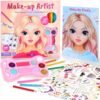 BSCOOL Make-up Artist. 3 in 1 Fun Makeup, Sticker, Coloring Kit, Includes Color Pencils, Makeup Palette, and 200+ Stickers. for Girls Ages 5,6,7,8. Gift for Girls