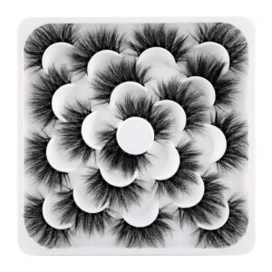 6D Mink Lashes Eyelashes Volume Dramatic Wispy Lashes Mink zanlufly 22MM Long False Eyelashes Luxury Crossed Soft Volume Reusable 10 Pairs Lashes Pack