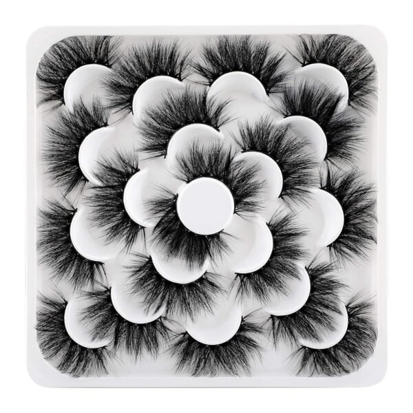 91mJ2v9omL._SL1500_.jpg 6D Mink Lashes Eyelashes Volume Dramatic Wispy Lashes Mink zanlufly 22MM Long False Eyelashes Luxury Crossed Soft Volume Reusable 10 Pairs Lashes Pack