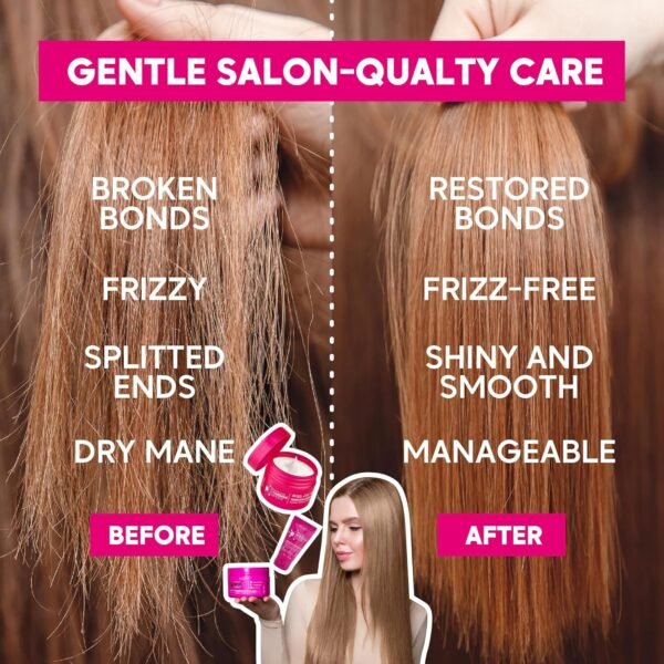 HAIR MASK FOR DAMAGED HAIR BRAZILIAN BONDOX TREATMENT 8.8oz Thermal Activated Mask for Dry Frizzy Hair | Formaldehyde Free Cruelty Free,Results for up to 1-3 months, Almond Hair Oil, Collagen seaweed