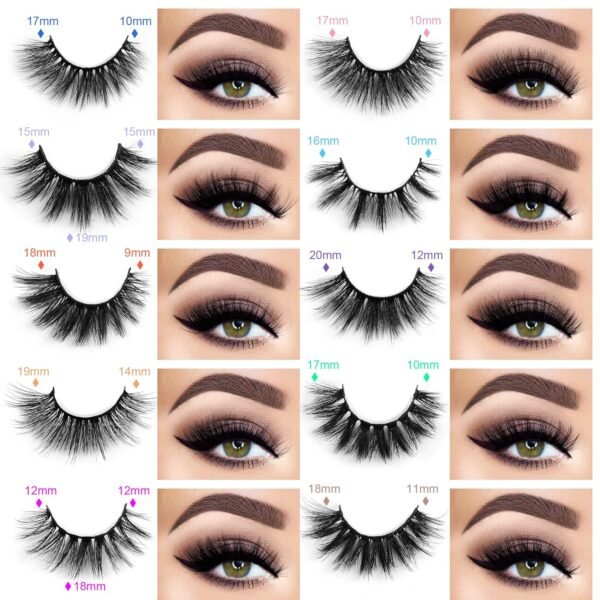 91mz4uoVeL._SL1500_.jpg 3D Faux Mink Lashes Wholesale Lashes Bulk 30 Pairs False Eyelashes Wispy 18mm Natural 10 Styles Mixed Soft Reusable Fake Eyelashes Pack with Glitter Portable Boxes