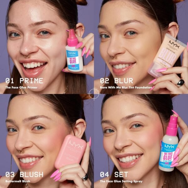 NYX PROFESSIONAL MAKEUP The Face Glue Setting Spray, Transfer-Resistant Waterproof Setting Spray, Up to 24HR Make Up Wear