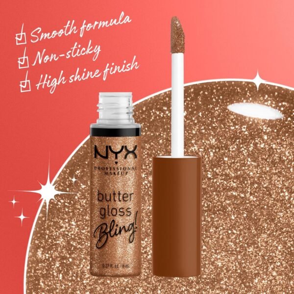 91p5aDpSGdL._SL1500_.jpg NYX PROFESSIONAL MAKEUP Butter Gloss Bling Lip Gloss, Non Sticky and Shiny Vegan Lip Makeup - Shimmer Down