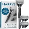 Harry's Shaving Kit for Men - Razor Handle and 3 Razor Blade Refill Cartridges - Charcoal