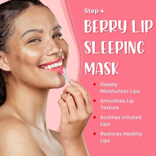 6-in-1 Lip Care Kit With Lip Sleeping Mask, Silicone Brush, Sugar Lip Scrub, Lip Mask Sheet to Reveal Luscious, Lip Exfoliator Scrub to Soft Lips – Korean Lip Therapy Set for a Fuller