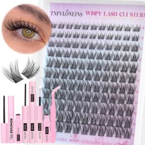 91t3WMp431L._SL1500_.jpg Natural Lash Clusters Kit Natural Eyelash Clusters C Curl Lash Extension Kit 8-16mm Eyelash Extension Kit DIY Individual Lashes Cluster Eyelash Extensions with Lash Remover by TNFVLONEINS