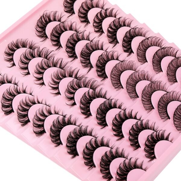 91tk1owmrEL._SL1500_.jpg Focipeysa False Lashes Natural Look 14-17mm Fluffy Faux Mink Lashes D Curl Eyelashes Natural Lashes Strips Fake Lashes Pack 4 Styles Mixed Volume Eye Lashes 20 Pairs Multipack