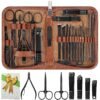 Nail Clippers Set, 26 Piece Manicure Set & Pedicure Kit, Stainless Steel Fingernail & Toenail Clipper Cutters, Professional Nail Care Tools with Luxurious Travel Case for Men and Women, Brown