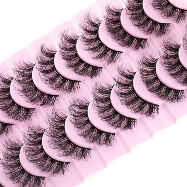 wiwoseo Lashes Natural Look Eyelashes Natural Lashes 3D Thick Volume D Curl Wispy Eyelashes that Look Like Extensions Fake Eyelashes 10 Pairs Pack