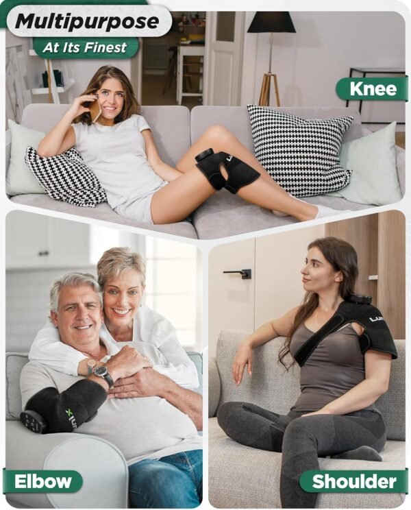 LX19 Red Light Therapy for Knee, Elbow and Shoulder, Triple Chips LED 850 and 660nm, Infrared Therapy for Circulation & Joint Support, Rechargeable, Adjustable Intensity