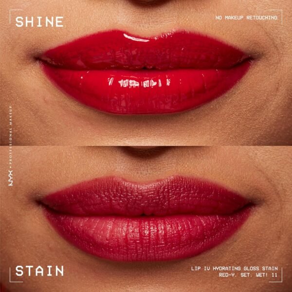 91w6hbrkh-L._SL1500_.jpg NYX PROFESSIONAL MAKEUP Lip IV Hydrating Glossy Lip Stain with 12HR Hydration - Red-y Set Wet (Red)