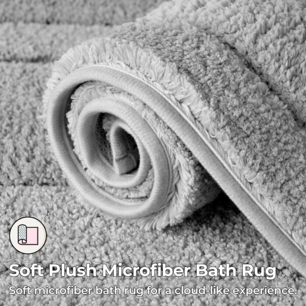 GRANNY SAYS Bathroom Rugs Sets 2 Piece,Soft Bath Mats for Bathroom, Bath Rugs Non Slip Washable, Absorbent Bath Rug for Tub, Shower and Toilet, Bath Mat Set (Gray, 20" x 32" + 16" x 24")