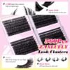 91xc3BusHuL._SL1500_.jpg Lash Clusters D-Curly Individual Lashes Volume Eyelash Clusters Bulk zanlufly Thick Lash Extension 560Pcs Natural DIY Eyelash Extension (9-16MM,60D+70D+80D+100D)