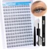 91yCytJiNRL._SL1500_.jpg Natural Cluster Lashes Kit 168 Pcs Wispy Lash Extensions CC-Curly 9-11MM Mixed Lengths Eyelash Extension Individual Kit with Lashes Bond and Seal and Tweezers DIY at Home by Mavphnee