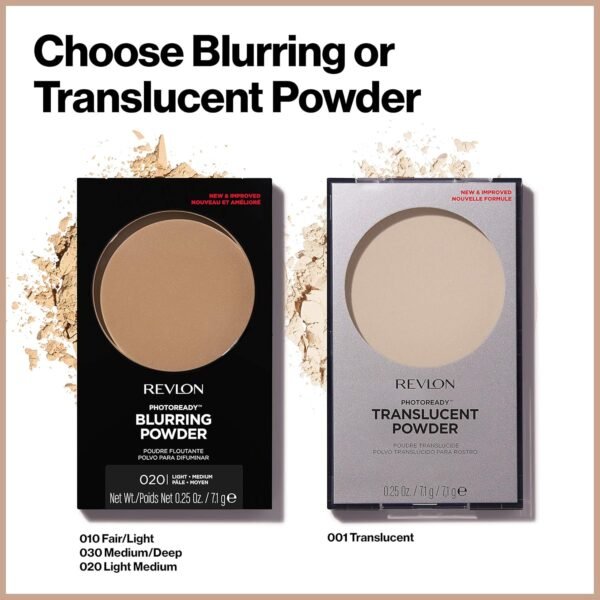 Revlon PhotoReady Blurring Face Powder Makeup, Longwear, Light-Medium Coverage with Flawless Finish, Shine & Oil-Free, 030 Medium Deep, 0.25 oz
