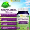 100% Natural Resveratrol - 1000mg Per Serving Max Strength (180 Capsules) Antioxidant Supplement, Trans-Resveratrol Pills for Heart Health & Pure, Polyphenols