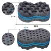 Magic Twist Hair Sponges Set, Big Holes Sponge Brush for Hair, Curling Sponge Glove for Men Women Curls with Metal Afro Pick(6.7 inch)