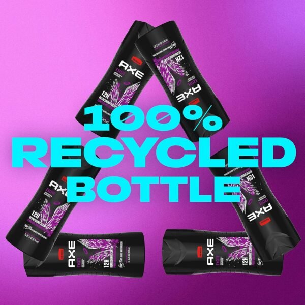 AXE Body Wash 12h Refreshing Scent Excite Crisp Coconut & Black Pepper Men's Body Wash with 100% Plant-Based Moisturizers 16 oz 4 Pack